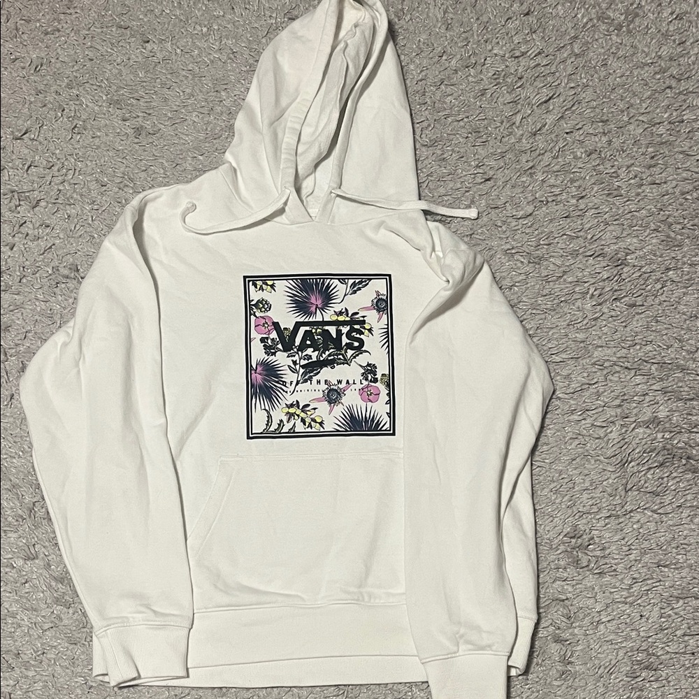 Vans White Hoodie with Floral Print